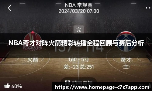 NBA奇才对阵火箭精彩转播全程回顾与赛后分析